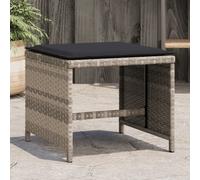 Lot de 4 Tabourets de Jardin avec Coussins, Chaises de Patio, Sièges de Terrasse, Meubles d'Extérieur Arrière-cour, Gris Clair Résine Tressée 365046