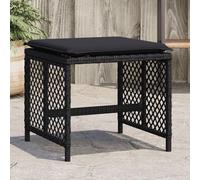 Vidaxl Tabourets De Jardin Et Coussins Lot De 4 Noir 41x41x36 Cm Rotin Multicolore