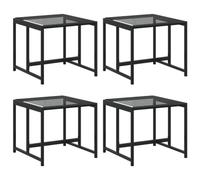 Vidaxl Tabourets De Jardin Lot De 4 Noir Résine Tressée Noir