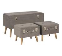 vidaXL Tabourets de rangement lot de 3 Gris Velours329256 Gris G
