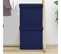 vidaXL Tabourets de rangement pliables lot de 2 bleu faux lin338776 Bleu G