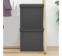 Tabourets de rangement pliables lot de 2 gris PVC338788