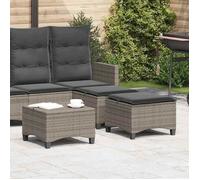 Tabourets jardin coussins 2 pcs gris 55x55x36 cm résine tressée Gris