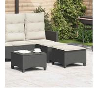 vidaXL Tabourets de jardin Tabouret cube 2 pcs avec coussins 55x55x36 cm résine tressée Noir