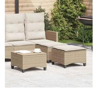 vidaXL Tabourets Jardin Coussins 2pcs Beige 55x55x36 cm résine tressée, siège de Jardin, sièges d'extérieur, Tabouret Cube, sièges de Jardin