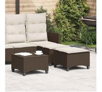 vidaXL Tabourets jardin coussins 2pcs marron 55x55x36cm résine tressée, siège de jardin, sièges d'extérieur, tabouret cube, 4108247