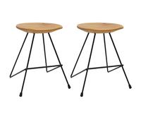 vidaXL Tabourets lot de 2 bois de teck massif