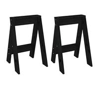 vidaXL Tabourets Lot de 2 Noir 40x40x60 cm Bois Massif de pin