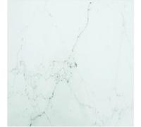 vidaXL Tafelblad 40x40 cm 6 mm gehard glas met marmeren design wit322253 Blanc G