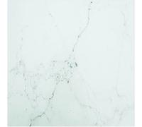 vidaXL Tafelblad marmerontwerp 6 mm 70x70 cm gehard glas wit322256 Blanc G