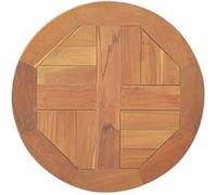 vidaXL Tafelblad rond 2,5 cm 40 cm massief teakhout316153 Brun G