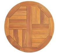 vidaXL Tafelblad rond 2,5 cm 50 cm massief teakhout316154 Brun G