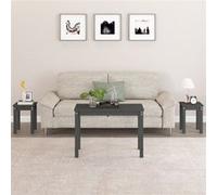 Tafeltjesset 3 st massief grenenhout grijs824980