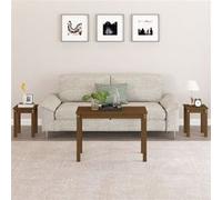Tafeltjesset 3 st massief grenenhout honingbruin824981