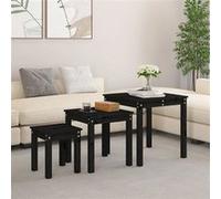 Tafeltjesset 3 st massief grenenhout zwart824977