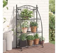 vidaXL ¿¿tag¿¿re ¿¿ fleurs Noir 56x30x96 cm Acier