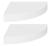 Vidaxl ?Tag¿¿Res D'angle Flottantes 2 Pcs Blanc 25x25x3,8 Cm Mdf Multicolore