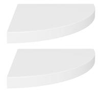 Vidaxl ?Tag¿¿Res D'angle Flottantes 2 Pcs Blanc 35x35x3,8 Cm Mdf Multicolore