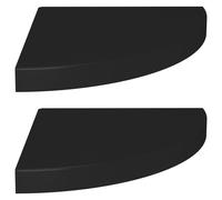 Vidaxl ?Tag¿¿Res D'angle Flottantes 2 Pcs Noir 35x35x3,8 Cm Mdf Multicolore