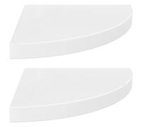 Vidaxl ?Tag¿¿Res D'angle Flottantes 2pcs Blanc Brillant 35x35x3,8cm Mdf Multicolore