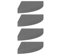 vidaXL ?tag¿¿res d'angle flottantes 4 pcs Gris brillant 25x25x3,8cm MDF