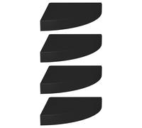 Vidaxl ?Tag¿¿Res D'angle Flottantes 4 Pcs Noir 25x25x3,8 Cm Mdf Multicolore