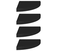 Vidaxl ?Tag¿¿Res D'angle Flottantes 4 Pcs Noir 35x35x3,8 Cm Mdf Multicolore