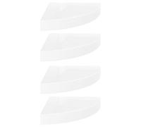 vidaXL ?tag¿¿res d'angle flottantes 4pcs Blanc brillant 25x25x3,8cm MDF