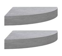 vidaXL ?tag¿¿res d'angle murales 2 pcs Gris b¿¿ton 25x25x3,8 cm MDF