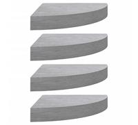 vidaXL ?tag¿¿res d'angle murales 4 pcs Gris b¿¿ton 25x25x3,8 cm MDF