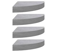 Vidaxl ?Tag¿¿Res D'angle Murales 4 Pcs Gris B¿¿Ton 35x35x3,8 Cm Mdf Multicolore