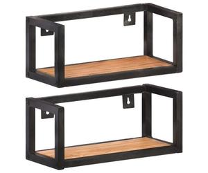 Vidaxl ?Tag¿¿Res Murales 2 Pcs 40 Cm Bois D'acacia Massif Marron