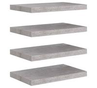 vidaXL ?tag¿¿res murales flottantes 4 pcs Gris b¿¿ton 50x23x3,8 cm MDF