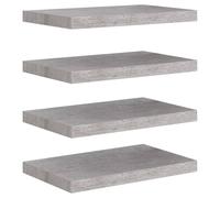 Vidaxl ?Tag¿¿Res Murales Flottantes 4 Pcs Gris B¿¿Ton 50x23x3,8 Cm Mdf Multicolore