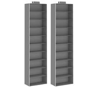 Vidaxl ?Tag¿¿Res Suspendues De Rangement 2 Pcs 10 Niveaux Tissu Gris