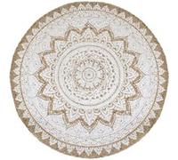 vidaXL Tapijt met print rond 240 cm gevlochten jute343589 Beige G