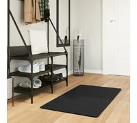 vidaXL Tapis à Poils Courts Doux et Lavable, Moquette de Sol, Tapis de Zone, Carpette de Salon Salle de Séjour Chambre, Moderne, Noir 60x110 cm