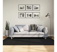 vidaXL Tapis à Poils Courts Doux et Lavable, Moquette de Sol, Tapis de Zone, Carpette de Salon Salle de Séjour Chambre, Moderne, Noir 140x200 cm