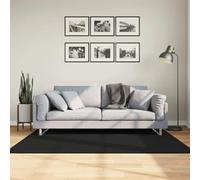 vidaXL Tapis à Poils Courts Doux et Lavable, Moquette de Sol, Tapis de Zone, Carpette de Salon Salle de Séjour Chambre, Moderne, Noir 120x170 cm