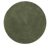vidaXL Tapis à Poils Courts Doux et Lavable, Moquette de Sol, Tapis de Zone, Carpette de Salon Salle de Séjour Chambre, Moderne, Vert Forêt Ø 100 cm