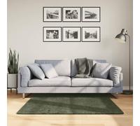vidaXL Tapis à Poils Courts Doux et Lavable, Moquette de Sol, Tapis de Zone, Carpette de Salon Salle de Séjour Chambre, Moderne, Vert Forêt 120x120 cm