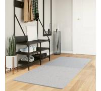 vidaXL Tapis à Poils Courts Doux et Lavable, Moquette de Sol, Tapis de Zone, Carpette de Salon Salle de Séjour Chambre, Moderne, Gris 80x200 cm