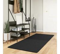 vidaXL Tapis – À poils courts doux et lavable – Moderne pour salon/chambre Noir 80x200 cm