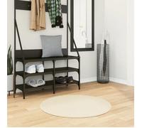 vidaXL Tapis à Poils Courts Doux et Lavable, Moquette de Sol, Tapis de Zone, Carpette de Salon Salle de Séjour Chambre, Moderne, Crème Ø 80 cm