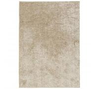 vidaXL Tapis à Poils Longs Aspect Brillant, Moquette de Sol, Tapis de Zone, Carpette de Salon Bureau Chambre, Moderne, Beige 160x230 cm