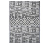 Vidaxl Tapis À Tissage Plat D'extérieur 120x170 Cm Rayures Bleues