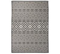 Vidaxl Tapis À Tissage Plat D'extérieur 120x170 Cm Rayures Noires