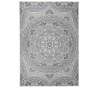 Buitenkleed met patroon platgeweven 160x230 cm blauw340832