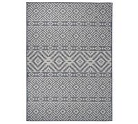 Tapis à Tissage Plat d'Extérieur Tapis de Protection Tapis de Couloir Terrasse Balcon Jardin Résistance aux UV 200x280 cm Rayures Bleues