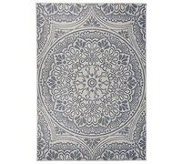 vidaXL Tapis à Tissage Plat d'Extérieur Tapis de Protection Tapis de Couloir Terrasse Balcon Jardin Résistance aux UV 160x230 cm Motif Bleu
